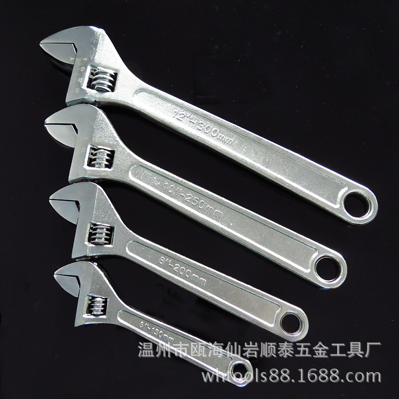 Llave ajustable de 12 pulgadas marca Tongli, adecuada para calibre -350, forjada manualmente, alto torque.