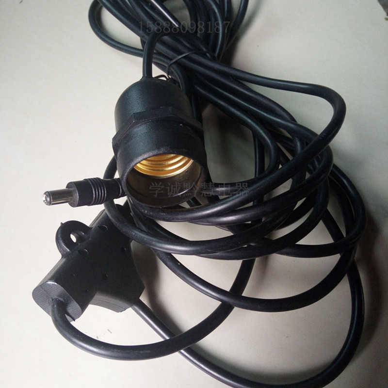 供应太阳能套装电源线dc插头逆变器开关电源线防尘防水E27灯头线
