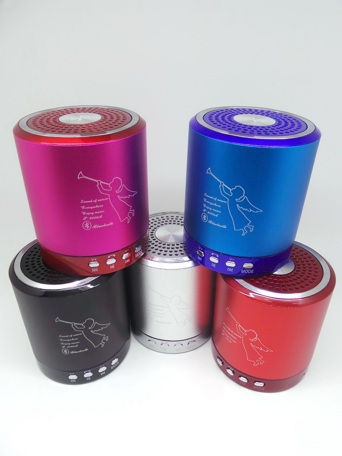 Angel Speaker T2020A Portable Wireless Bluetooth Mini Bass Stereo Speaker Metal Alloy Support TF