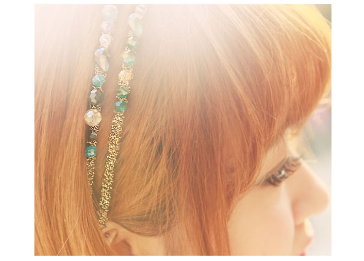 Artificial Crystal Material Geometric Pattern Retro Women'S Geometric Artificial Crystal Jewelry Headband