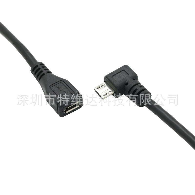Кабель Micro USB2.0 с левым изогнутым штекером, micro USB для мобильного телефона/планшета, дата-кабель 0.25 м