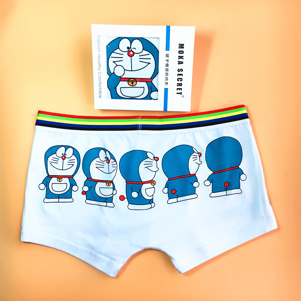 Vụ nổ hộp nam hoạt hình sáng tạo quần short thanh niên tất cả bông cá tính học sinh nam hộp quà tặng đồ lót quần sịp