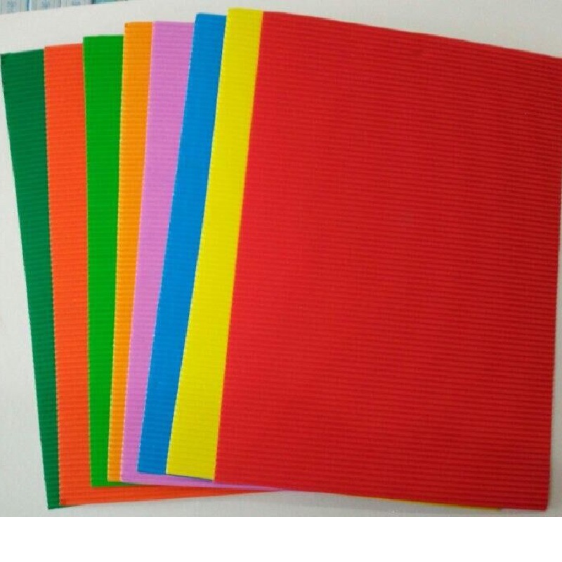 4k瓦楞纸儿童DIY手工纸材料手工瓦楞纸彩色瓦楞纸50张/包4开|ru