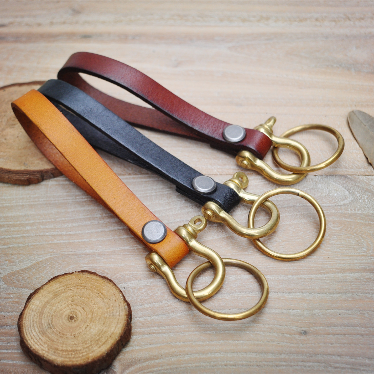 Leather brass retro Tabi handmade