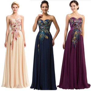 The new dress Strapless Chiffon Long Dress Sexy Prom Dress Strapless evening dress female bridesmaid dresses wholesale