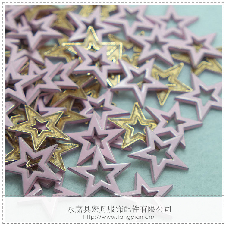 空心五角星系列精美箱包服装装饰品锌合金烫片 各种规格烫片热卖