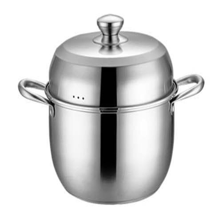 Factory direct sales of stainless steel steamers, double-bottom single-layer double-ear steamers, steamer baskets, multi-functional steamers, high-end gifts detail image 2