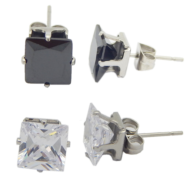earrings stainless steel with zircon