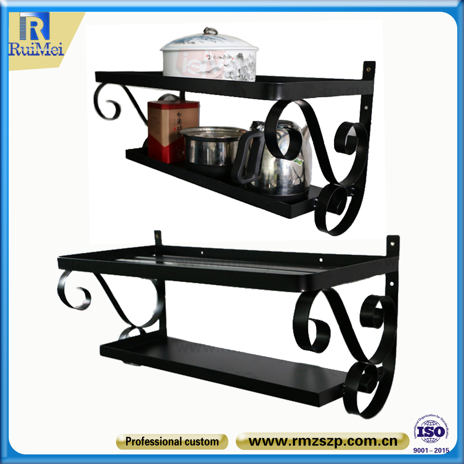 定制壁挂式水壶置物架 平底锅展示架 植物盆栽架 厨房用品收纳架