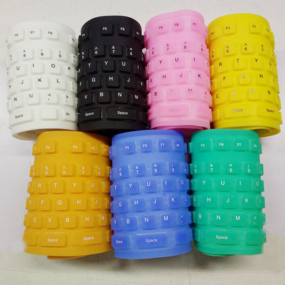 goods in stock 109 standard Silicone Keyboard USB Wired waterproof Foldable notebook colour keyboard Cross border wholesale