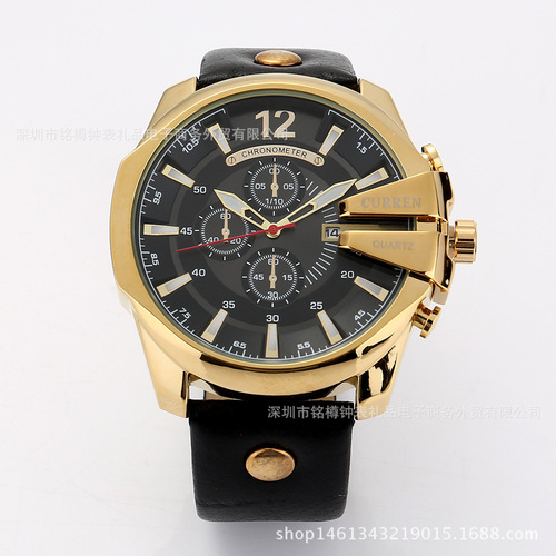 CURREN 8176 men's watch leather watch calendar watch sports waterproof quartz watch