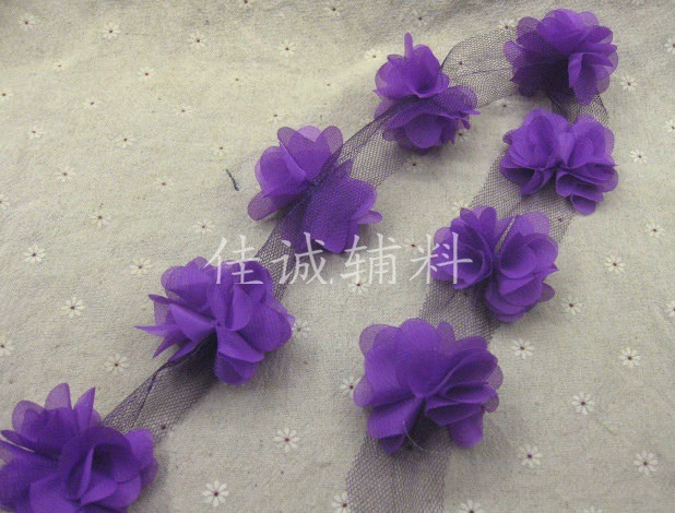 Шифоновые трехмерные аксессуары купальный костюм цветные цветы DIY 15 цветов 5/6 см