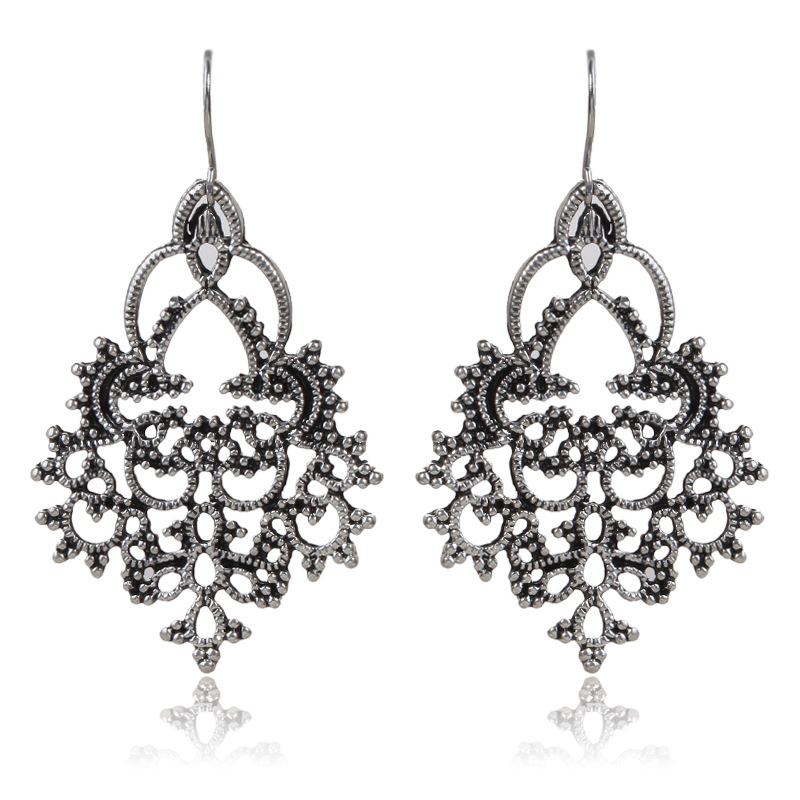 Snowflake Shape Earrings Electroplating Silver Earrings Christmas Ornaments WholesaleHY-7065