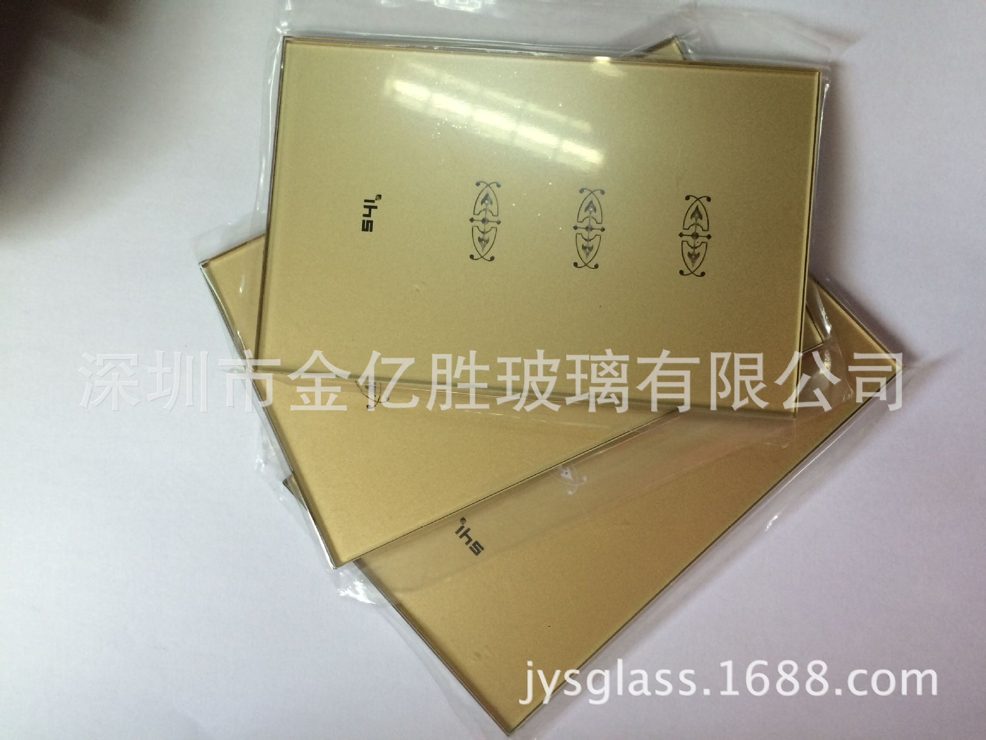 土豪金开关面板玻璃 美标标准开关面板玻璃 3厚丝印开关面板玻璃
