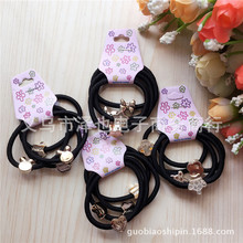 二元店热卖 金属扣上卡四根弹力皮筋 实惠头圈厂家 批发