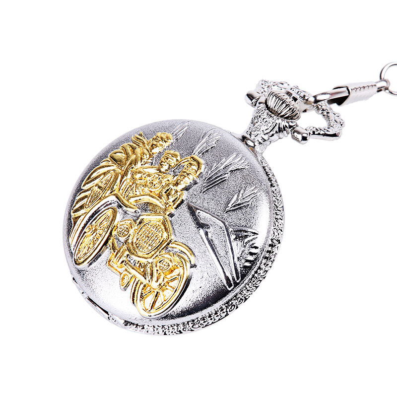 Large thick chain three little people driving retro pocket watch room Gold classical pocket watch manufacturers wholesale 1030