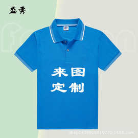 批发翻领POLO衫企业团队班服个人DIY定制空白T恤印字绣字