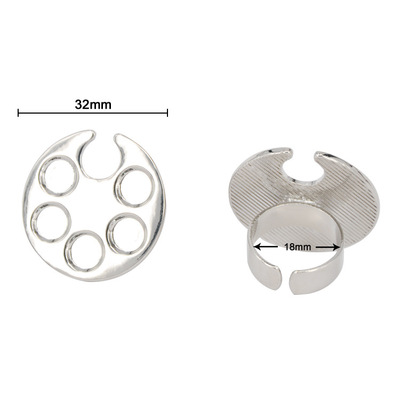 2018新品 美甲戒指调色盘 合金金属颜料盘 指甲彩绘颜料调色板|ru