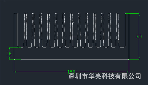 宽150高60MM*长，厂家现货梳子型散热器，LED散热片，横型散热片