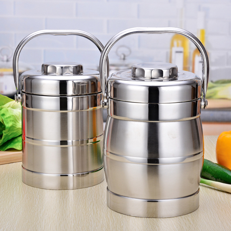 Manufactor wholesale vacuum heat preservation Stainless steel double-deck To the pot Lunch box Heat insulation barrel heat preservation Lunch box tableware