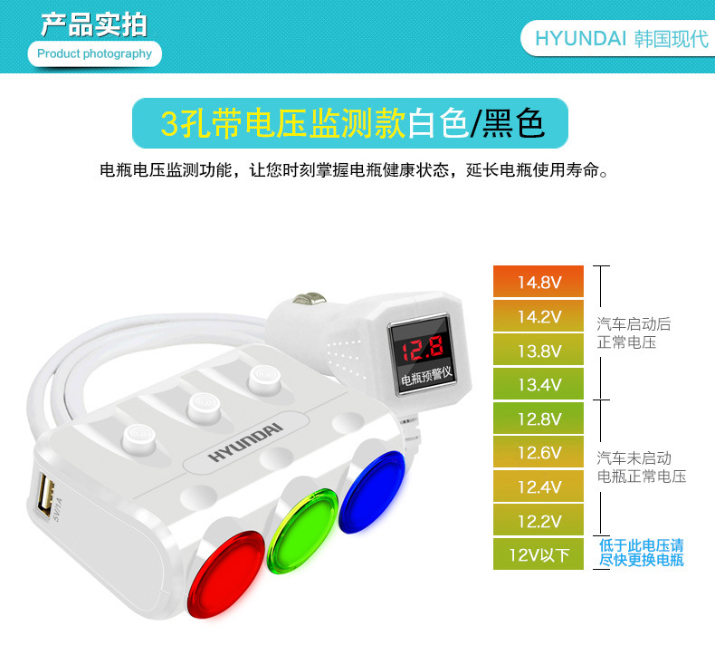 HY-26双核双USB一分三点烟器_19