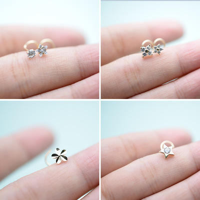 KBD1002 10K Gold 14K Gold Jewelry Korean jewelry 14k Gold earrings Nose nail K golden ear nail