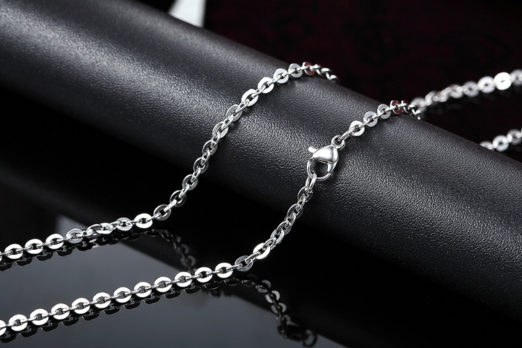 Holiday, Daily Occasion Titanium Steel Material Simple Style Solid Color Titanium Steel Men's Necklace Men Chain Necklaces