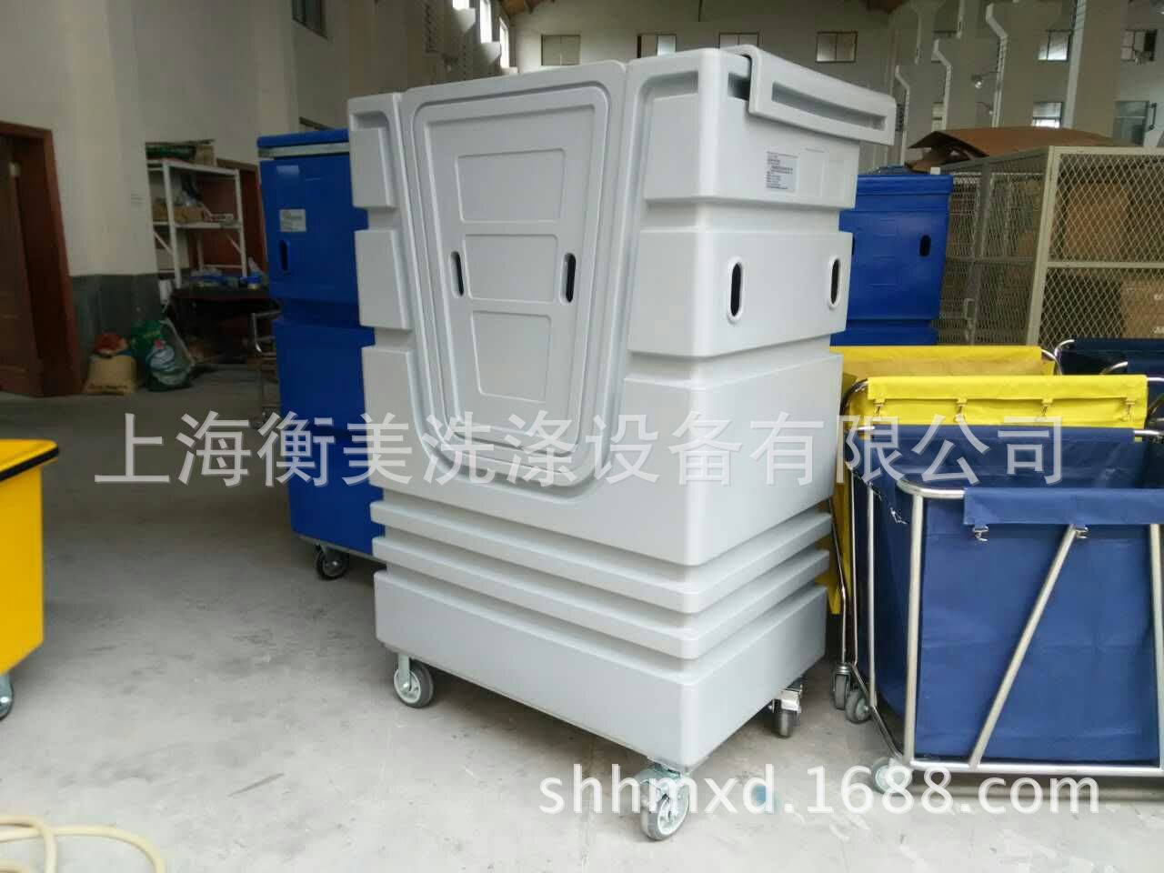 【厂家直销】布草运送笼车 塑料布草车 布草车