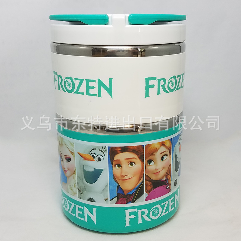 Stainless steel round lunch box in cartoon shape, children's Frozen Big white robot cat food box, student picnic lunch box detail image 14
