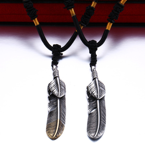 beier retro popular jewelry wholesale titanium steel electroplated Goro Takahashi feather pendant for men and women BP8-174