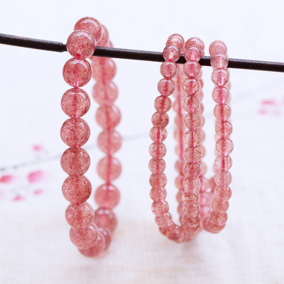 wholesale 7a Crystal bracelets diy Loose bead Jewelry Bead ins Pigeon blood red Ice natural strawberry Bracelet