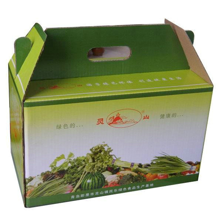 批发供应 水果蔬菜手提彩盒 创意果品折叠彩盒 脐橙彩色套箱