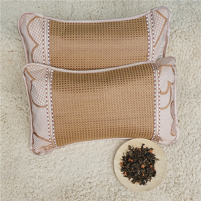 壹件代發夏季涼枕 雙面茶葉保健竹枕頭 夏天茶香枕學生藤枕批發