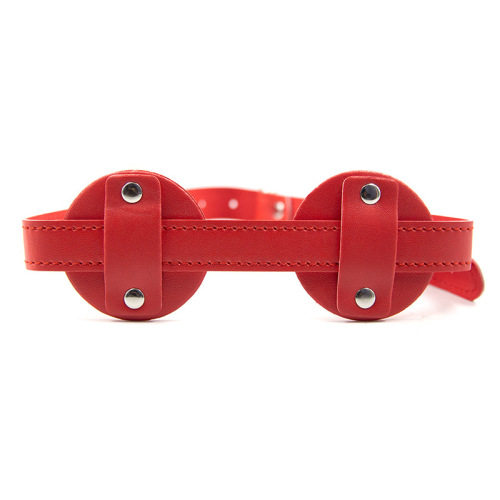 SM Adult Sex Toys Black Leather Blackout Eye Mask for Couples, Red Leather Eye Mask for Flirty Play