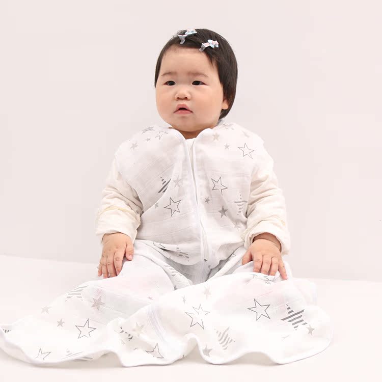 2020 new pattern double-deck printing Gauze baby children Sleeping bag
