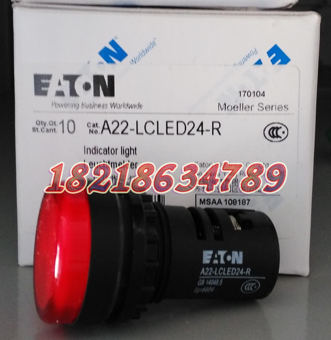 EATON MOELLER A22-LCLED24-R 穆勒一体化指示灯正品现货