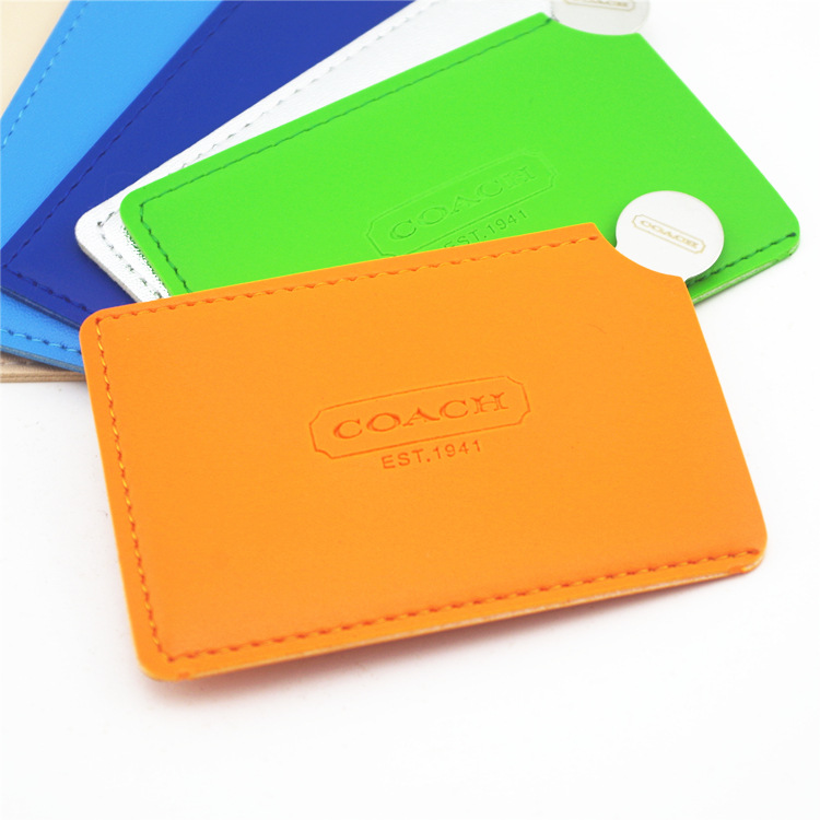 Mini espejo cosmético de acero inoxidable espejo resistente a la caída espejo portátil de dibujos animados de mano pequeño espejo logotipo imprimible