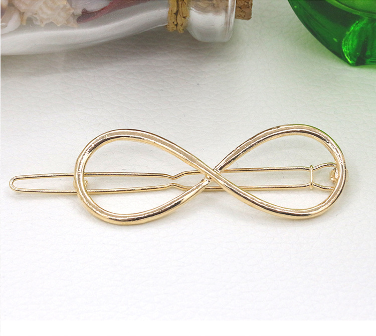 Korean Fashion Figure Eight Alloy Hairpin Bangs Clip Hairpin Side Clip Wholesale display picture 7