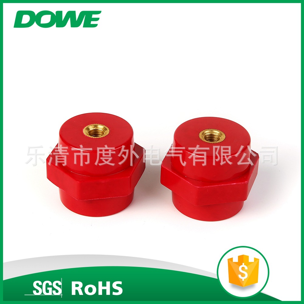 六角红色绝缘子SEP35*32 M8  艾力高同款低压红色绝缘柱