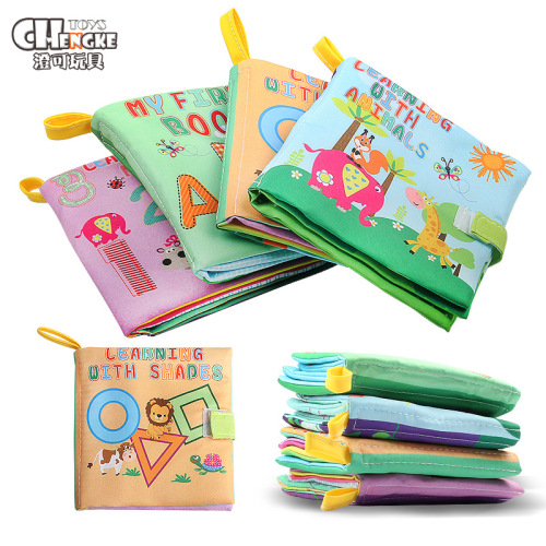 Wholesale baby cognitive cloth book, educational early education, tear-resistant English forest ocean animal palm book