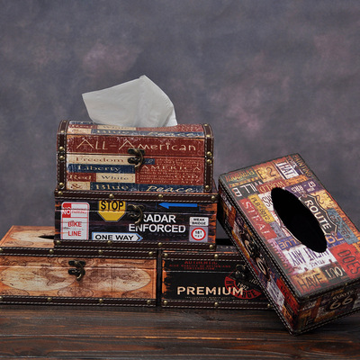 Creative tissue boxes Retro Tissue Box Tissue Removable paper towels storage box Restaurant a living room Tissue box