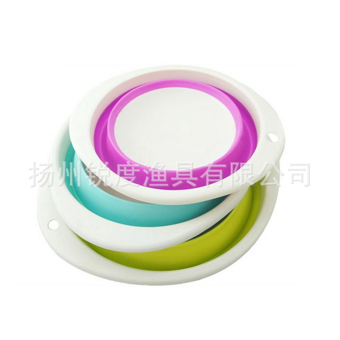 折叠饵盆软碗和饵盆便携式饵料盆钓鱼用品配件软饵盆散炮盆塑料盆