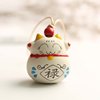 Ceramics, pendant, accessory handmade, small bell, for luck