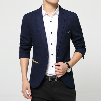 直销春秋新款男式西装修身休闲外套男士青年大码单西装男一件代发|ms
