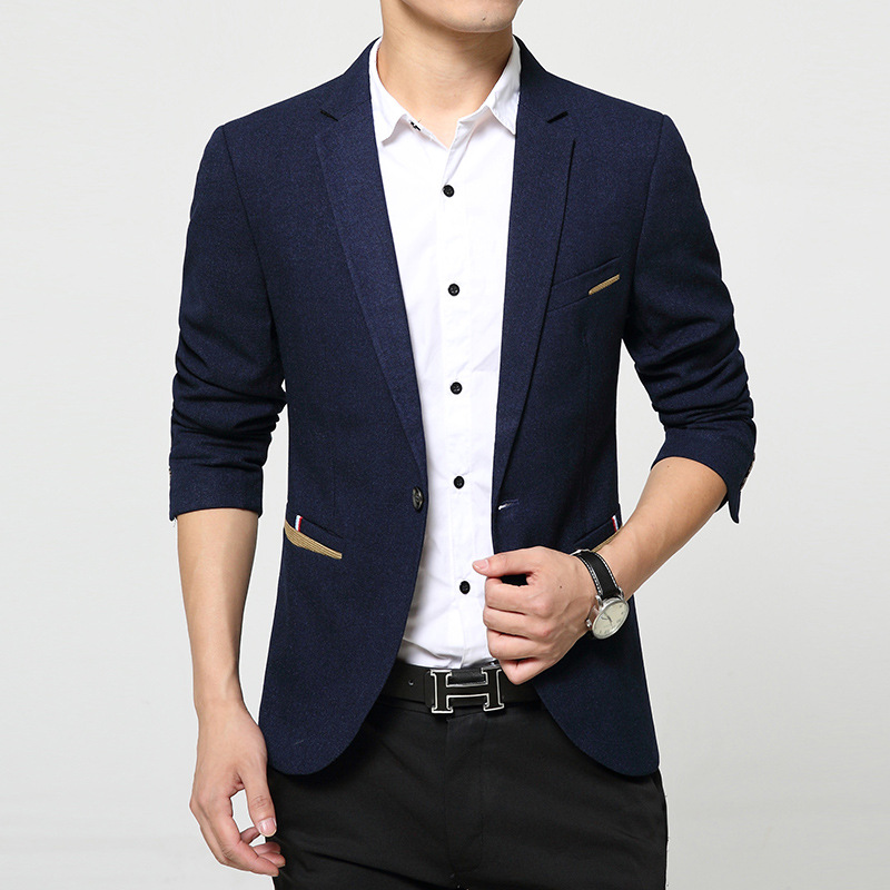 直销春秋新款男式西装修身休闲外套男士青年大码单西装男一件代发|ms