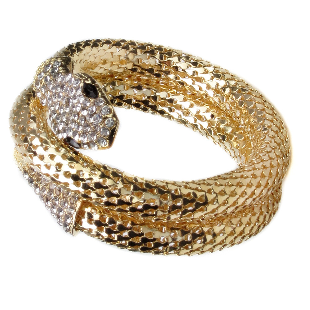 Fashion Snake Alloy Inlay Rhinestones Bangle