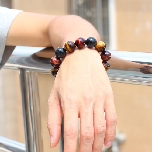 Crystal loose beads wholesale natural tiger eye stone, high quality tiger eye stone bracelet, lightning pattern natural tiger eye stone bracelet