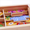 Wooden children's clothing, brainteaser for boys and girls, intellectual constructor, toy, with little bears, 1-2-3-4 years