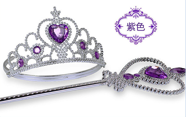 Серебро с фиолетовой бриллиантовой короной+тростника