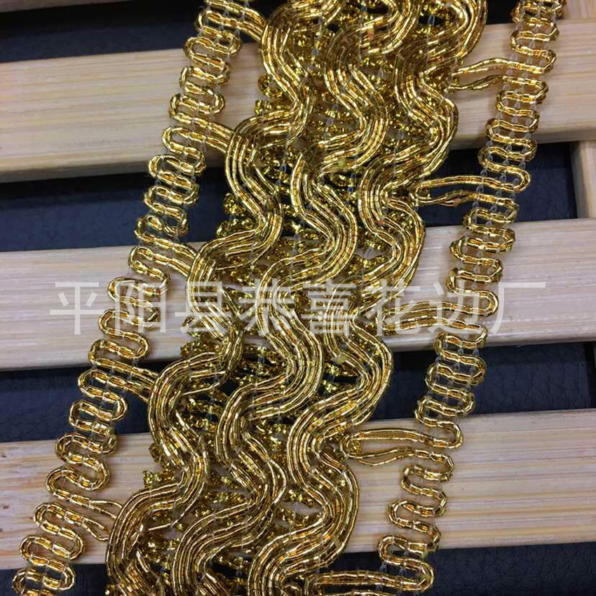 金线三弯花边